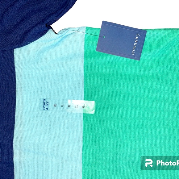 NWT size 18 Crown And Ivy boys polo blue. Short sleeve. - Picture 2 of 5